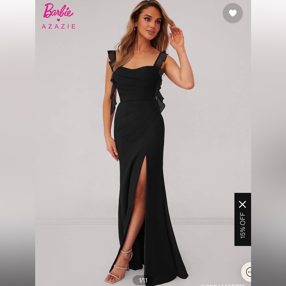 Barbie x AZAZIE Sweetheart Pleated Ruffle Chiffon Mermaid Dress